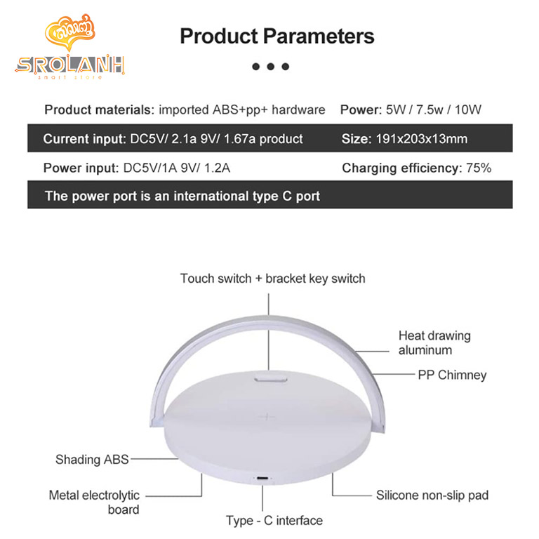 XO WX030 15W Wireless Charger + Night Light + Mobile Phone Holder 3 in 1