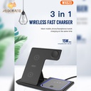 XO WX023 15W Wireless Charger (3 in 1 Supporting Apple Earphone, Mobile, Apple Watch)