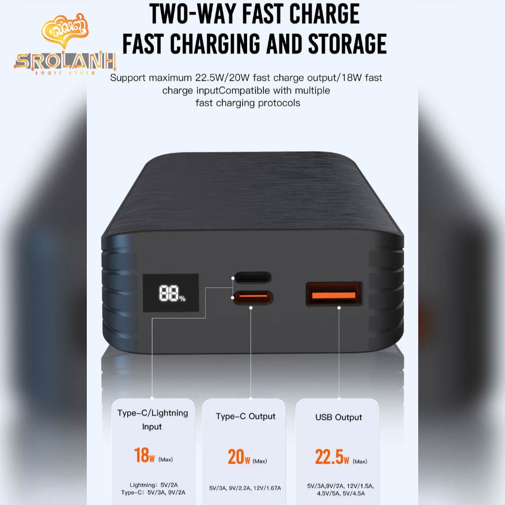 XO PR144 PD20W+QC22.5W Digital Fast Charging 20000mAh