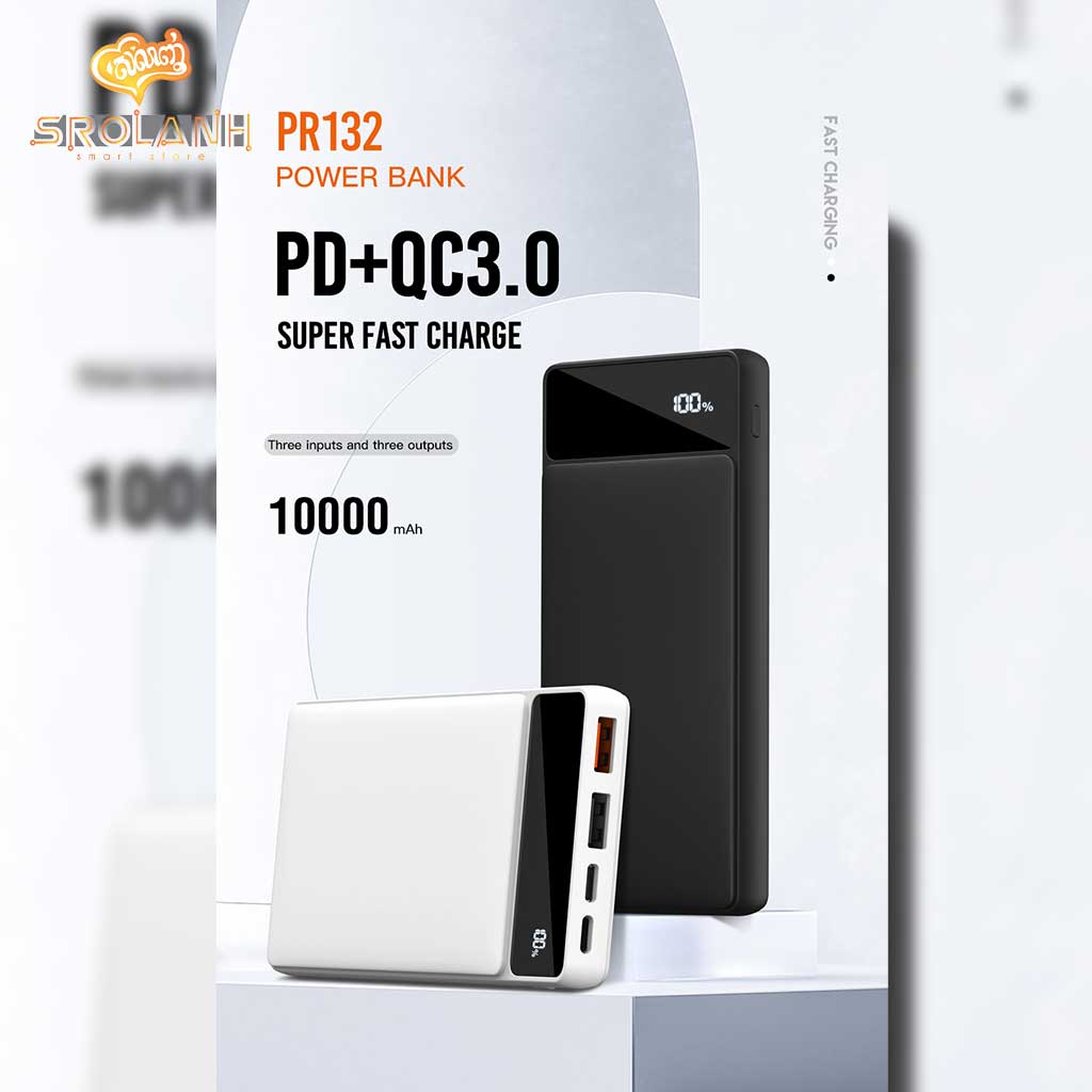 XO PR132 Power Bank PD20W+USB QC22.5W 10000 mAh