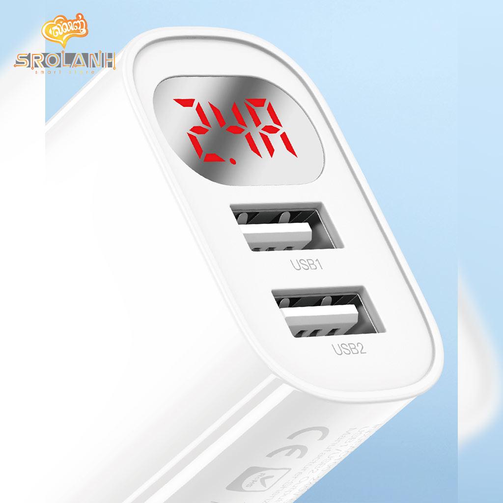 XO L95 (US) Digital Display Dual USB 2.4A Charger