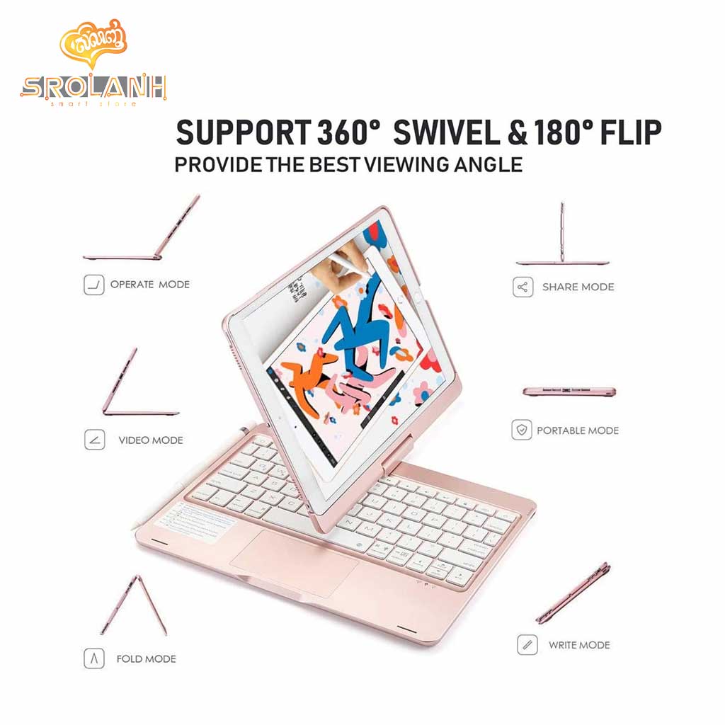 F180 iPad Case With Wireless Keyboard for iPad 9.7/10.2/10.5/11 inch