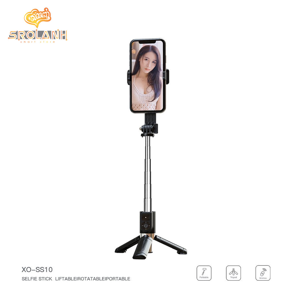 XO SS10 Mini Tripod Stand Bluetooth Selfie Stick 80CM (with Mirror)