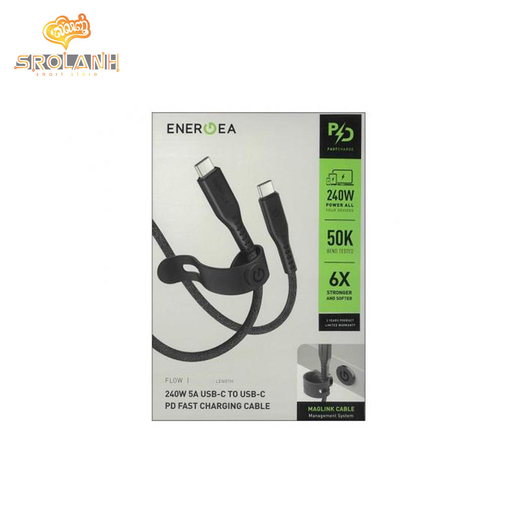 ENERGEA Flow C-C Cable USB3.2 GAN II(20Gbps), 240W with VELCRO Cable tie-30cm