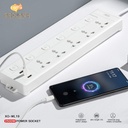 XO WL19 (EU) long row 5AC jack+USB-A+1USB-C with Independent Switch