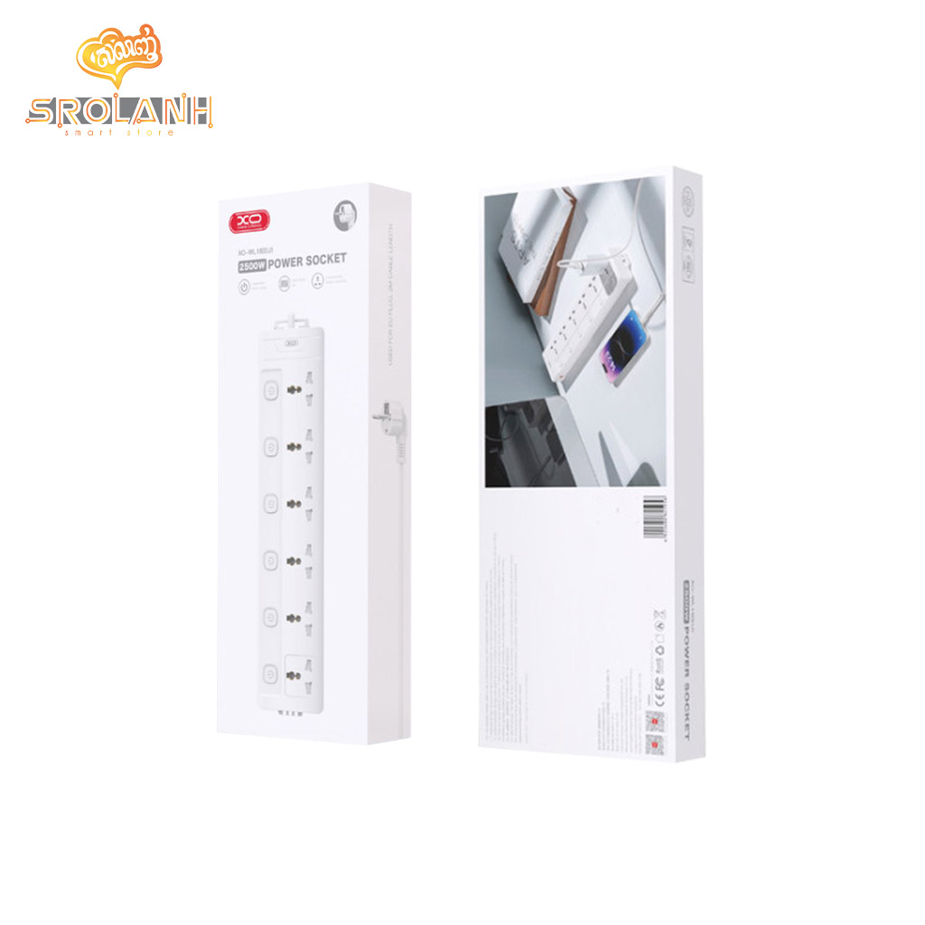 XO WL18 (EU) Long row 6AC Socket with Independent Switch