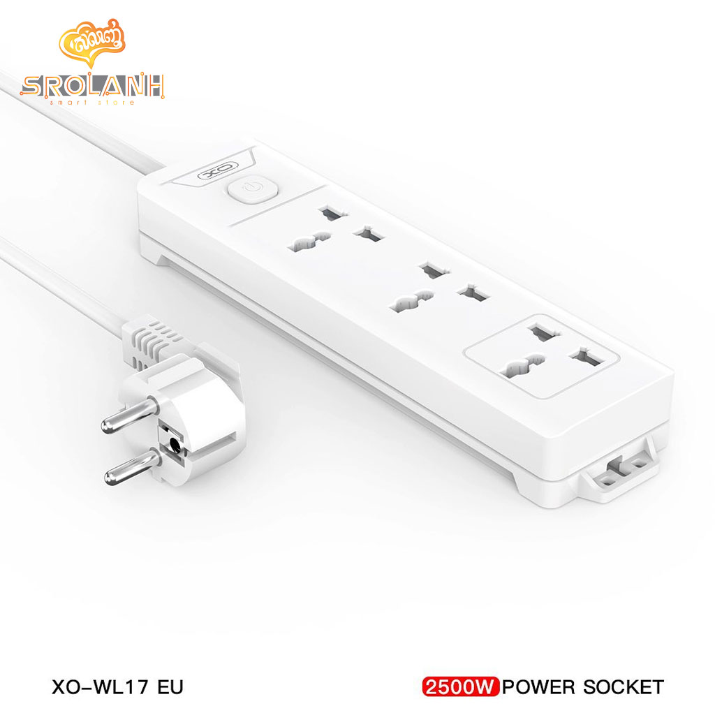 XO WL17 (EU) Long row 3AC Socket with Main Switch