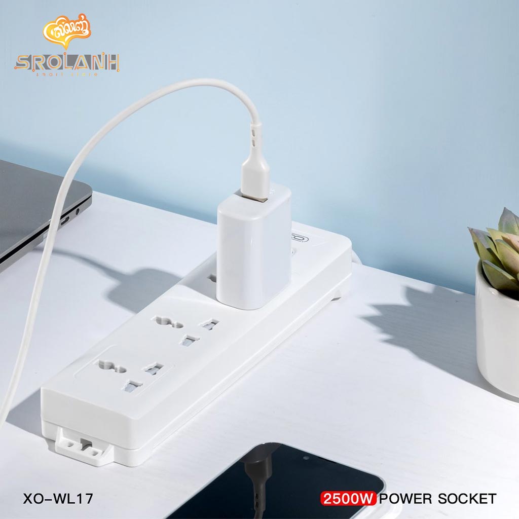 XO WL17 (EU) Long row 3AC Socket with Main Switch