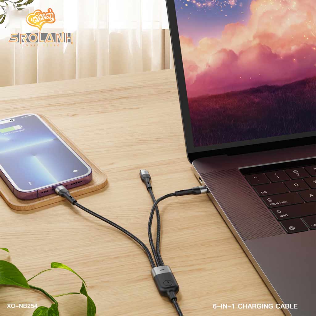 XO NB254 6-in-1 Multifunctional Data Cable