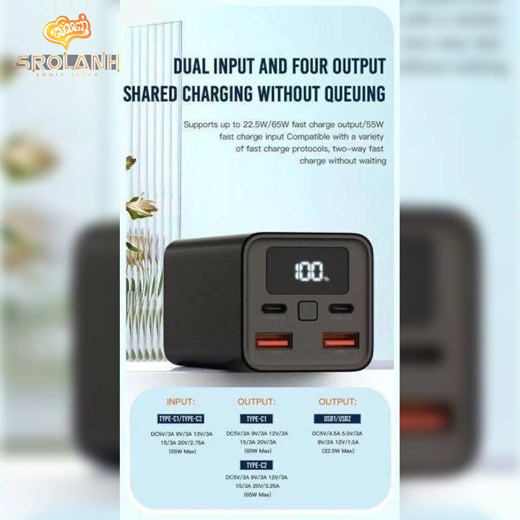 XO PB97 20000mAh 65W Fast Charging Power Bank