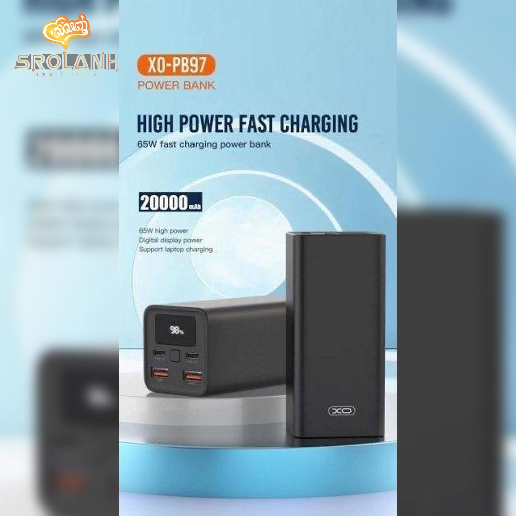 XO PB97 20000mAh 65W Fast Charging Power Bank