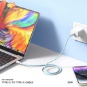 XO NB-Q250B PD 60W Type-C to Type-C PVC Shiny Colorful  Fast Charging Cable