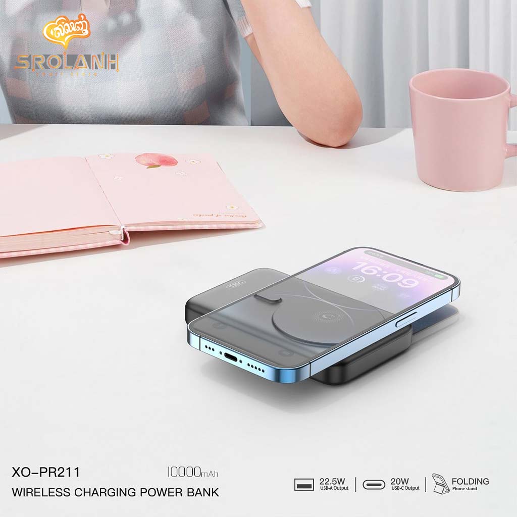 XO PR211 10000mAh 15W Magnetic Wireless Charging Rack Power Bank