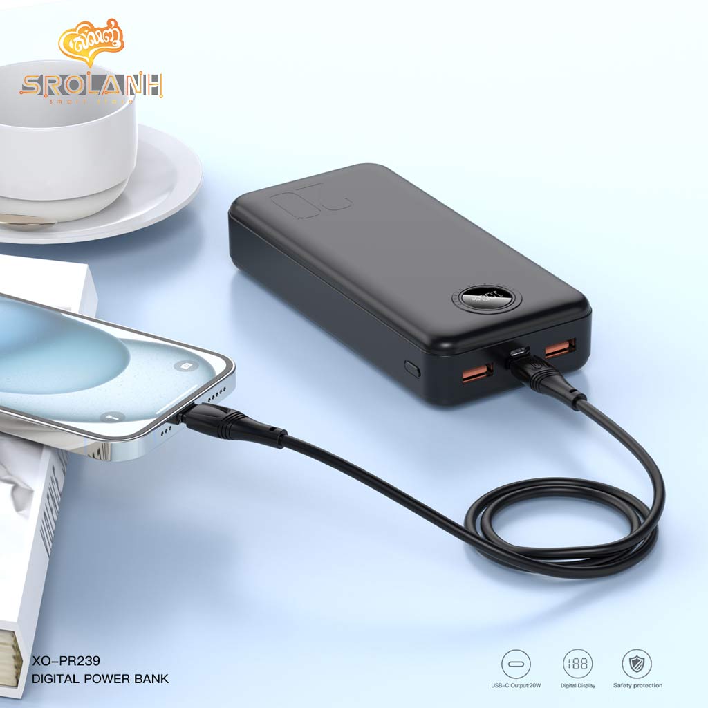 XO PR239 20000mAh Fully Compatible Digital Display Fast Fharging (USB-C 20W/USB-A 22.5W) 