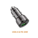 HOCO Z52 CRYSTAL Mini Car Charger Fast Charger38W USB-C Port + QC 3.0
