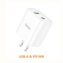 HOCO C80 Plus Rapido wall charger, USB 18W and Type-C 20W