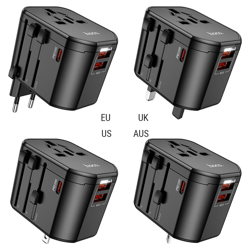 HOCO AC15 Walker Conversion charger PD20W(EU/US/UK/AU), Fast Charging QC3.0