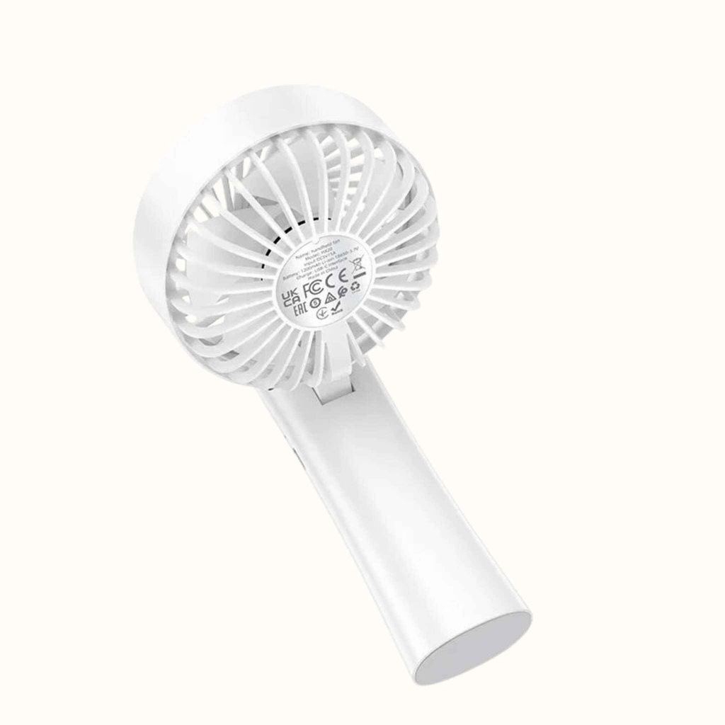 HOCO HX20 Mini Fan 3-level Adjustment Cool Wind Summer Artifact, Rechargeable 1200mAh Battery