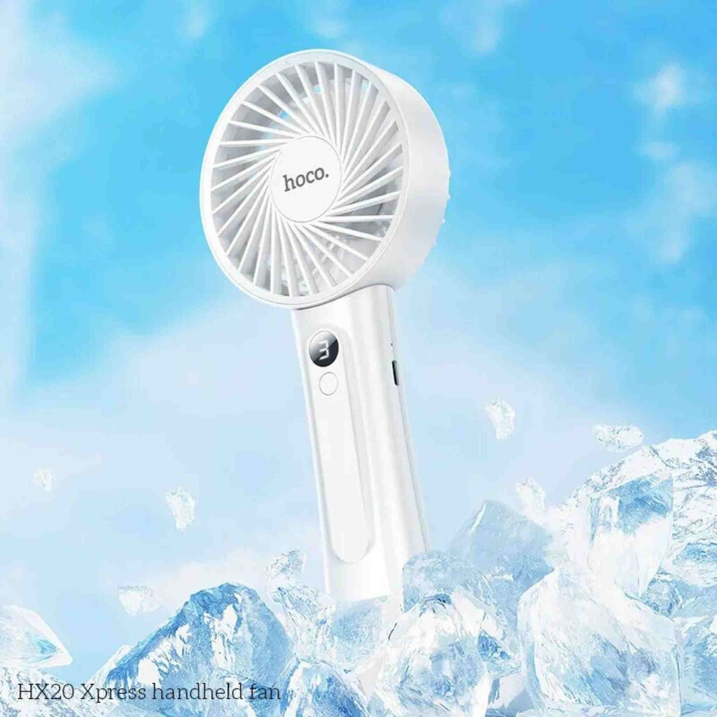 HOCO HX20 Mini Fan 3-level Adjustment Cool Wind Summer Artifact, Rechargeable 1200mAh Battery