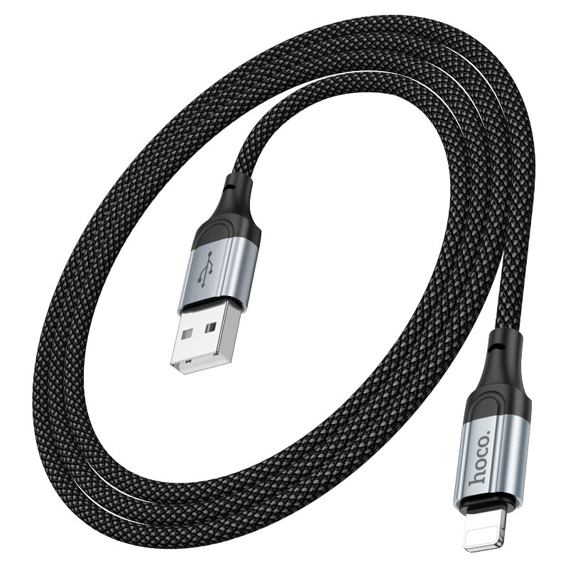 HOCO X102 Nylon braid and aluminum alloy connectors 2.4A, USB-A to Lightning charging data cable