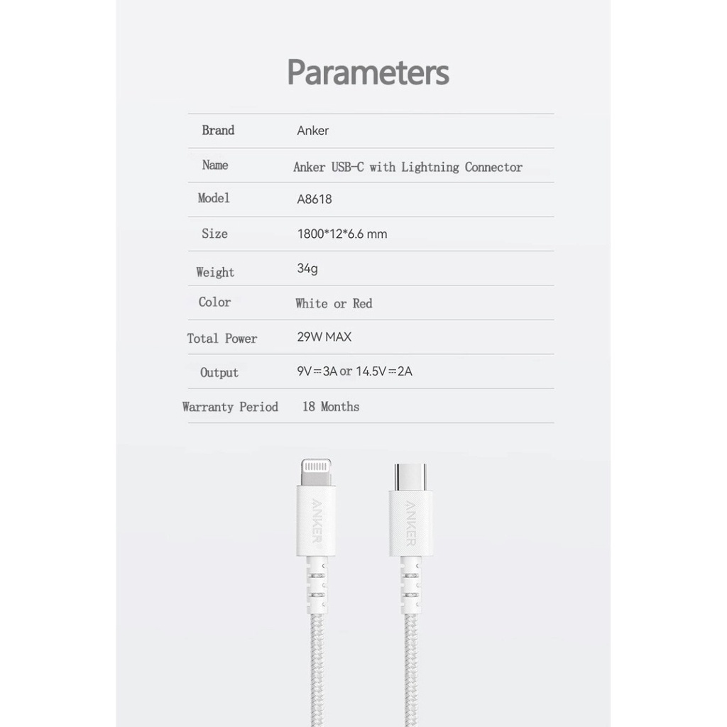 Anker PowerLine Select+ USB-C to Lightning 6ft/1.8m