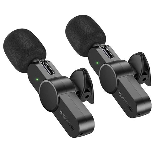 BOROFONE BFK12 Trophy lavailer wireless digital microphone(iP/Type-C)-Black