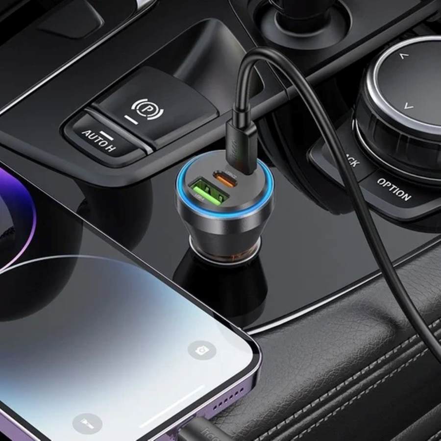 HOCO NZ12D Car charger 2Type-C + 1USB fast charging quick charger 100% authentic PD60W+QC3.0