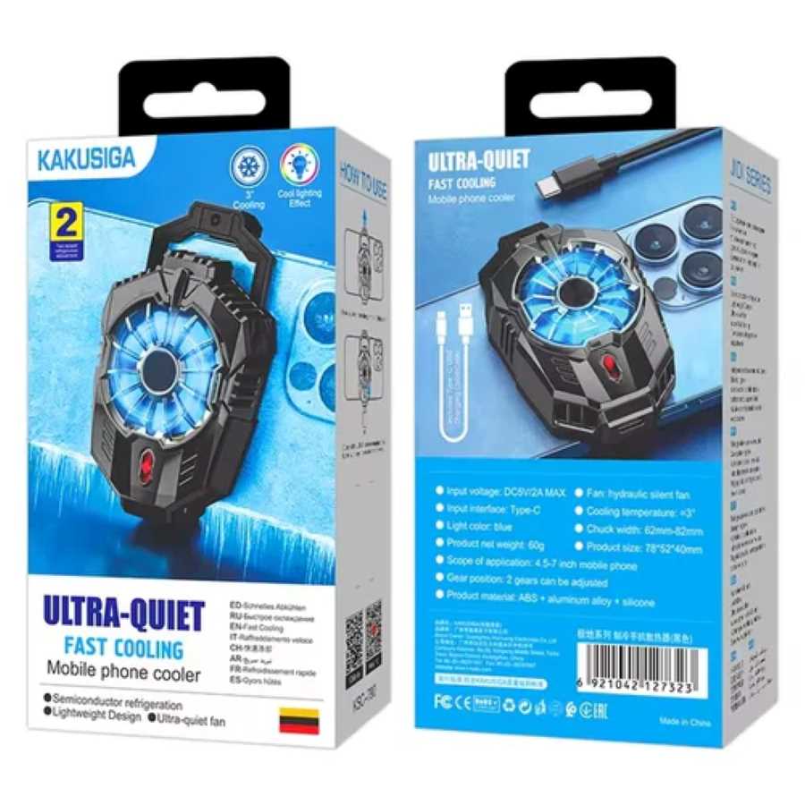 KAKUSIGA KSC-790 Mobile Cooler Hydraulic Silent Fan 4.5-7inch mobile phone bottom noise 24db,Type-C Plug