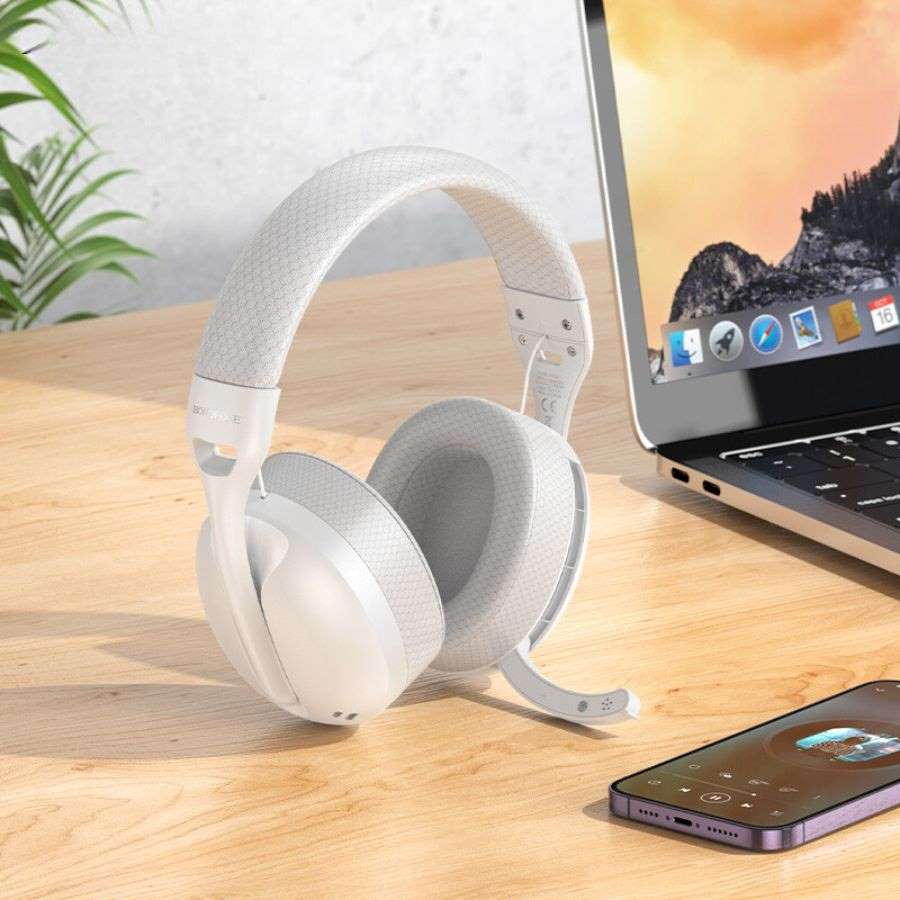 BOROFONE BO30 Magic light with microphone(Bluetooth/USB-C to AUX playback mode) headphones BT-5.4