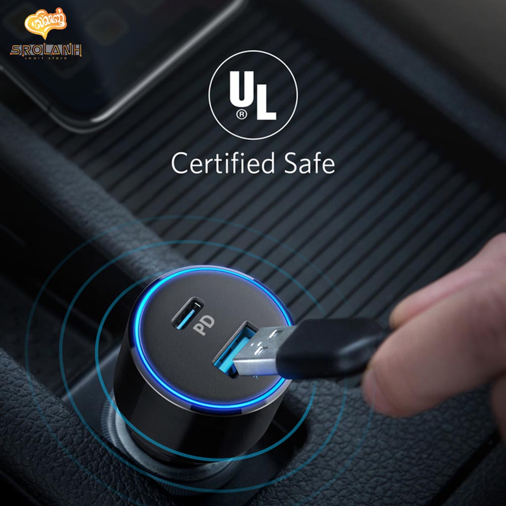 ANKER Power Drive Speed+ 2 Car Charger with 1USB-C PD 1USB-A Port