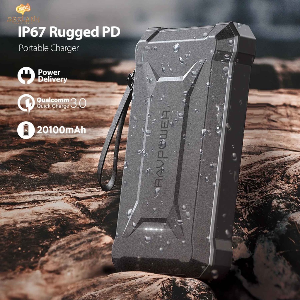 RAVPOWER Rugged Series 20100mAh Portable Power Bank PD45W+QC3.0 RP-PB097