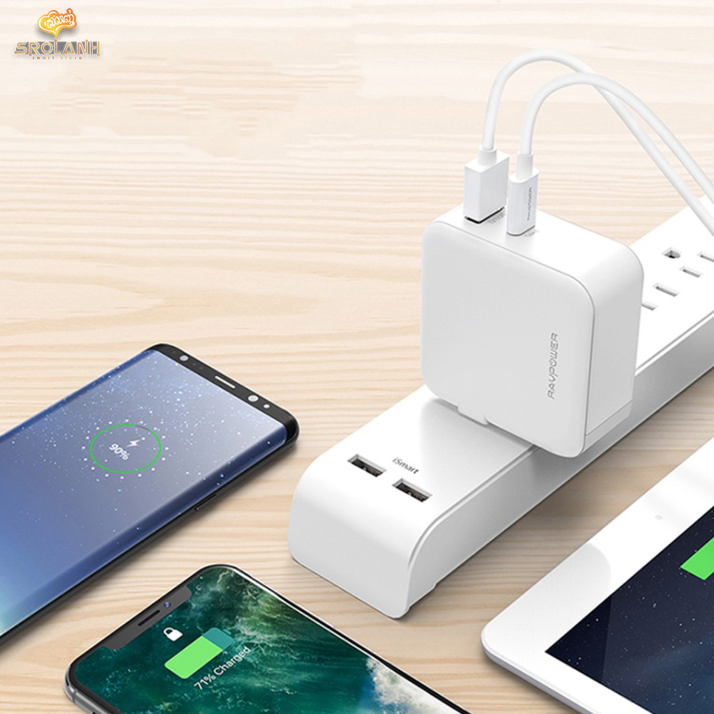 RAVPOWER 36W Dual-Port USB PD Wall Charger PD18W+QC3.0 RP-PC080