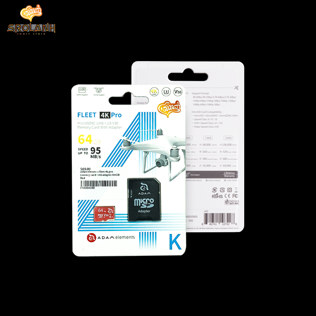 ADAM ELEMENTS Fleet 4k Pro Memery Card with Adapter 64GB