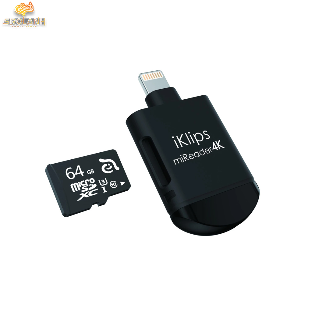 ADAM ELEMENTS iklips Mireader 4k Lightning/Micro USB to MicroSD Card Reader