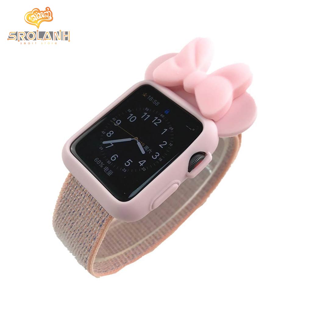 Pink butterfly silicone protective cover for Apple watch 42mm
