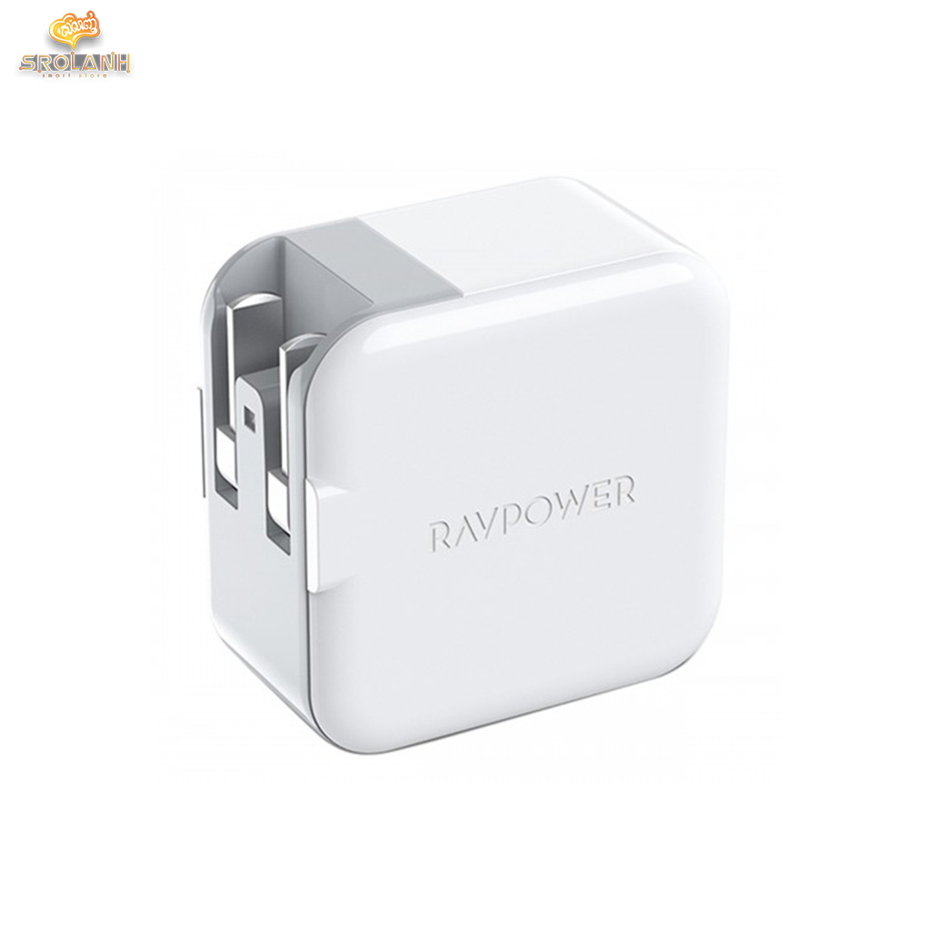 RAVPOWER 18W Dual-Port USB PD Charger with Type-C to Lightning RP-PC116