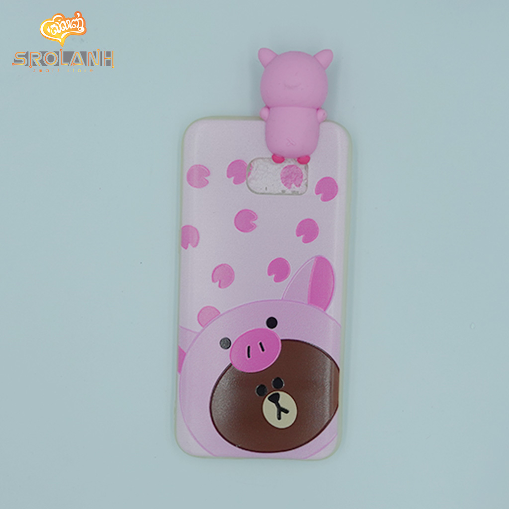 Super shock absorption case pink pig for samsung S7 edge