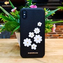 XO Mushang Series plating PU+Creative Riveting flower protective case for iPhone X