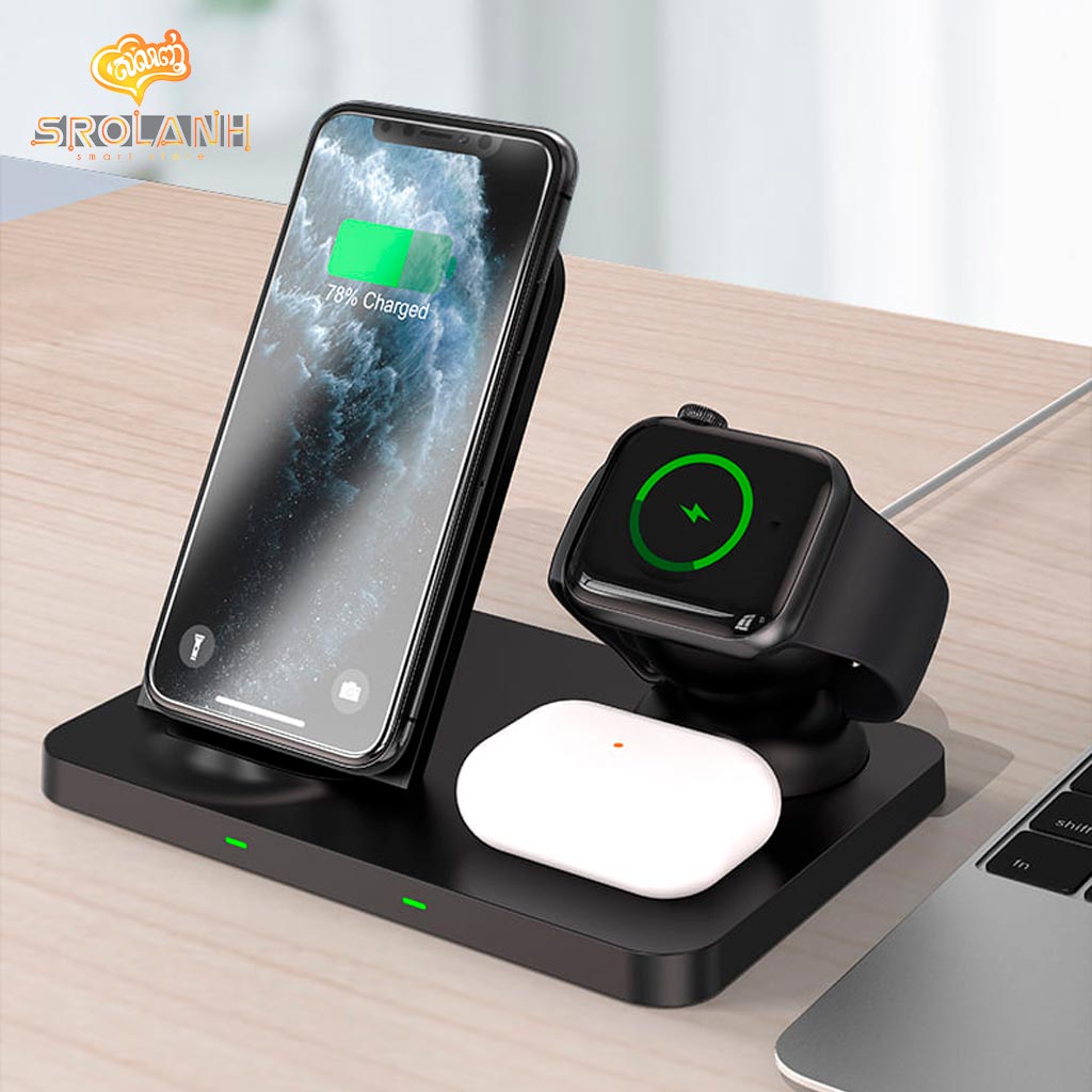 XO 15W Wireless Charger (Apple Watch + Phone + TWS Headset 3-in-1) WX018 