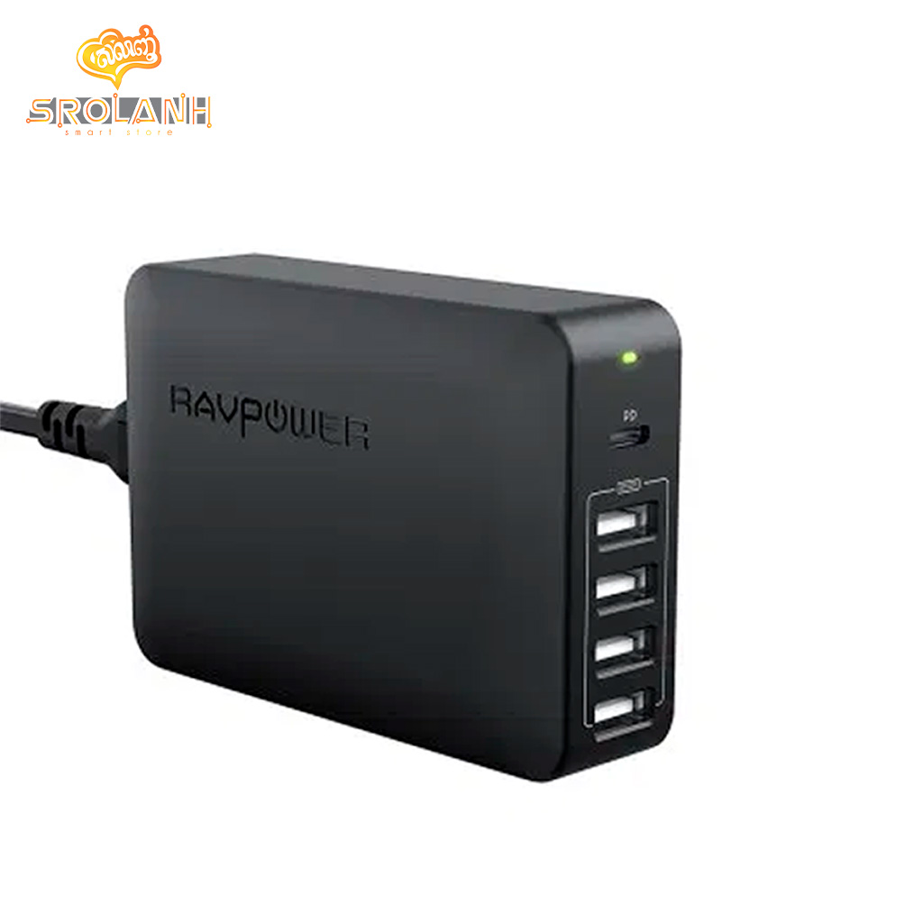 RAVPOWER PD Pioneer 60W 5-Port Wall Charger USB PD Up to 45W RP-PC059