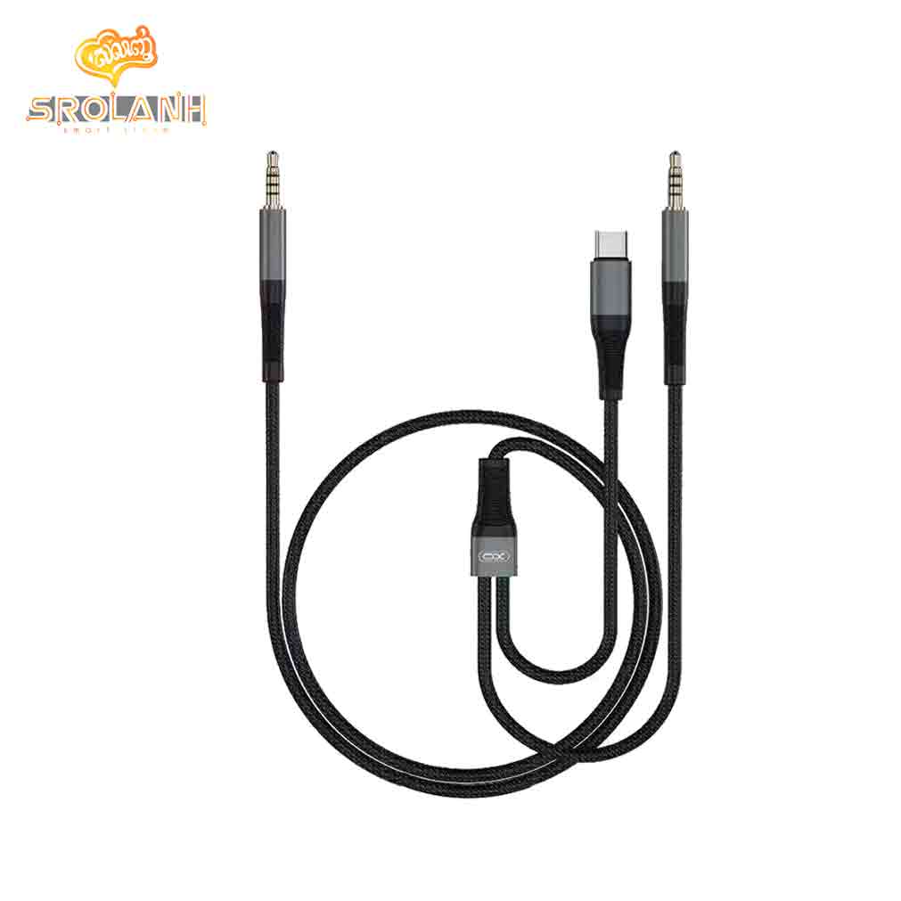 XO NB178B 2 in 1 Audio Adapter Cable DC3.5 TO DC3.5+TYPE-C 1M