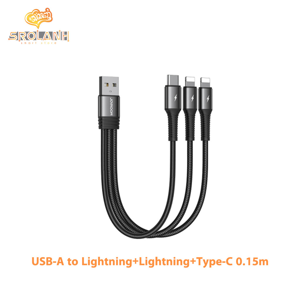 Joyroom 3-in-1 (Lightning+Lightning+TypeC) 0.15M S-01530G10