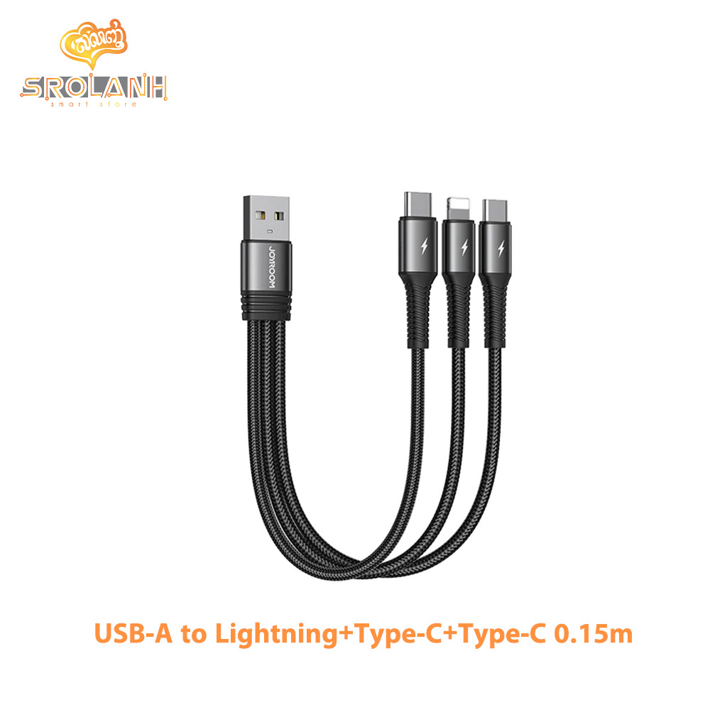 Joyroom 3-in-1 (Lightning+TypeC+TypeC) 0.15M S-01530G11