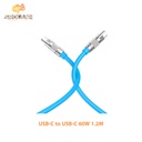 XO NB-Q228B OD6.0 Silicone TPE Zinc Alloy PD60W TYPE-C to TYPE-C 1.2M