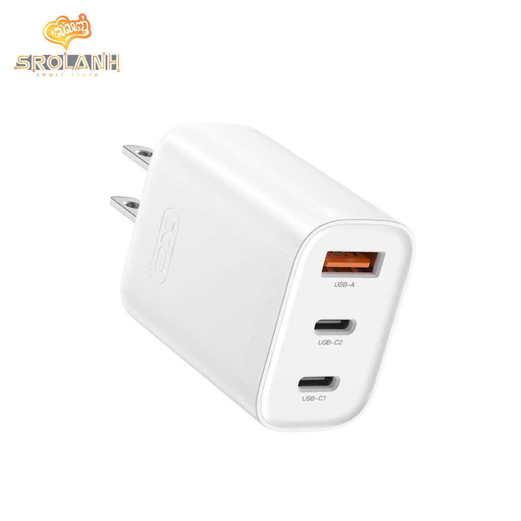 XO L117 (US) PD45W/QC18W (2USB-C+1USB-A) fast charging charger