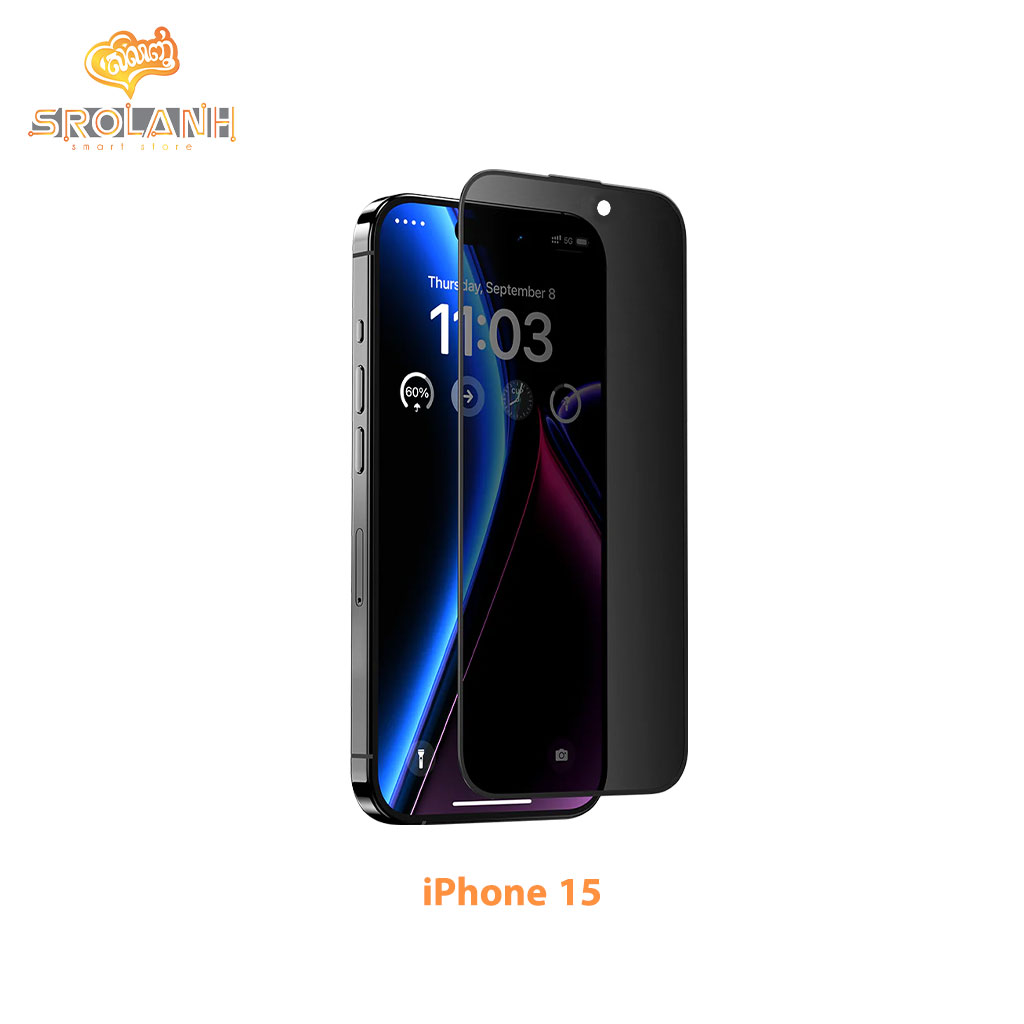 Joyroom HQ-Z33 Tempered Glass Screen Protector Privacy+Dustproof for iPhone 15