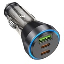 HOCO NZ12D Car charger 2Type-C + 1USB fast charging quick charger 100% authentic PD60W+QC3.0