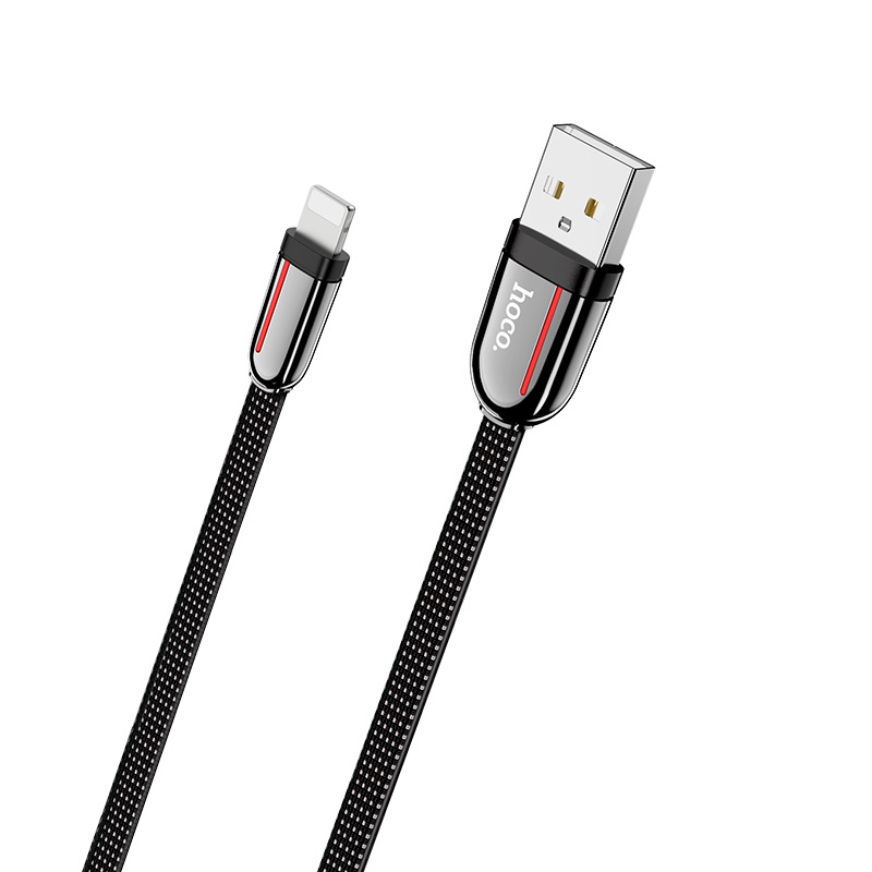 HOCO USB A to Lightning charging data cable 1.2m zinc alloy connectors braid-U74