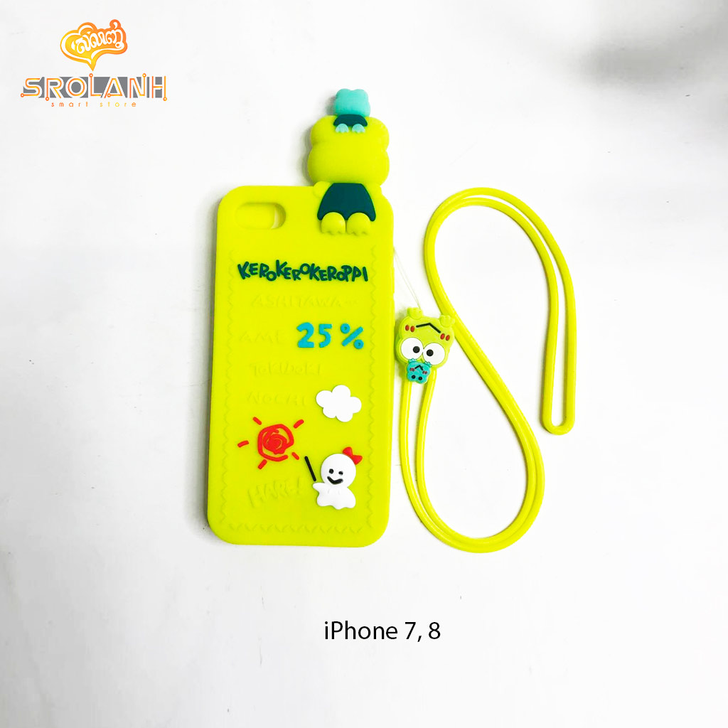 Cartoon Soft Case with lanyard Kerokerokeroppi 25% for Iphone 7/8