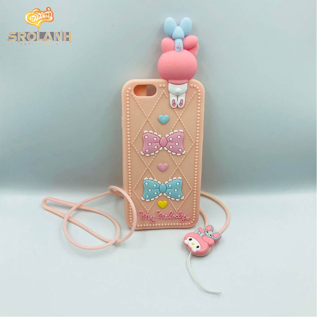 Cartoon Soft Case with lanyard My Melody for Iphone 6/6s